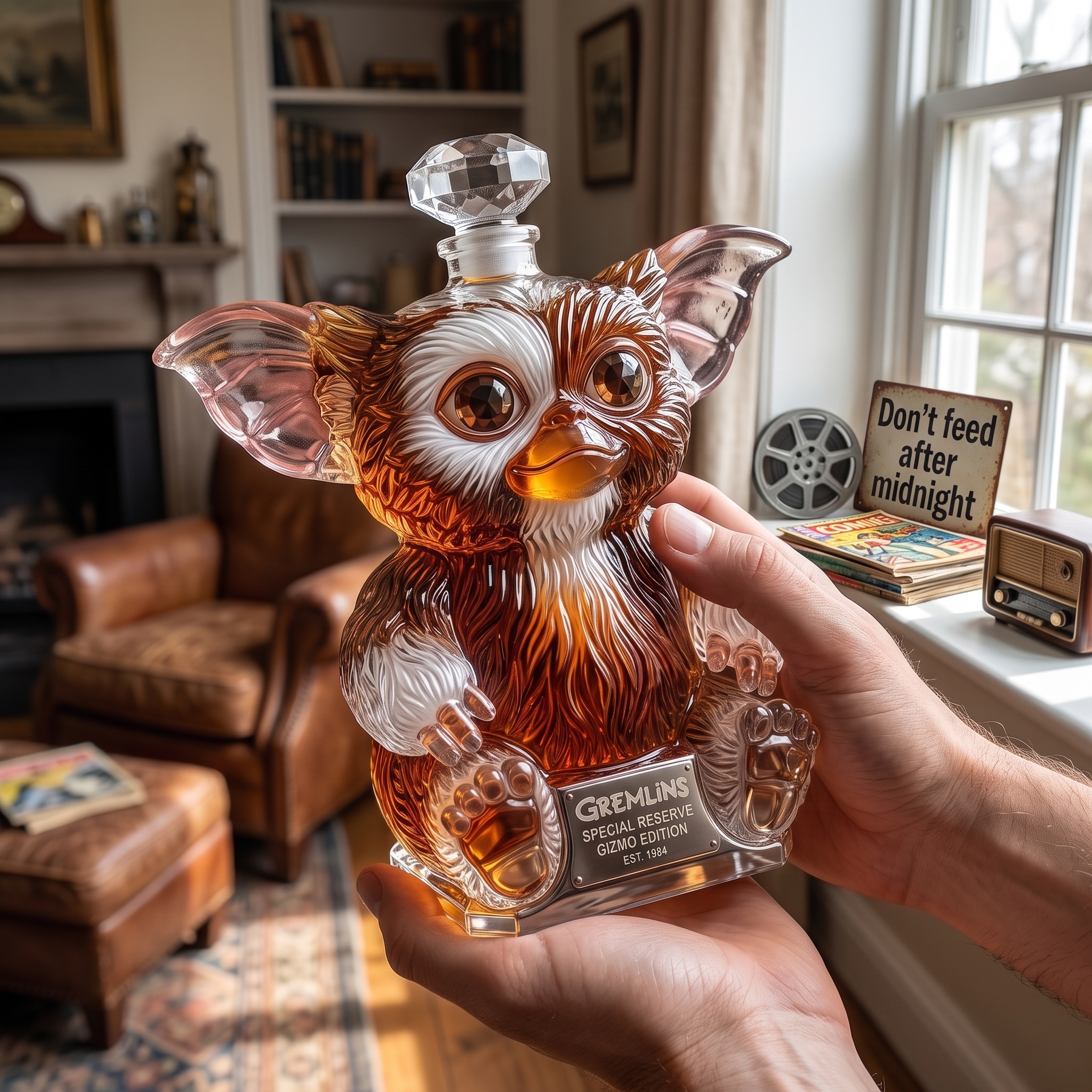 Gizmo Special Reserve Whiskey Bottle