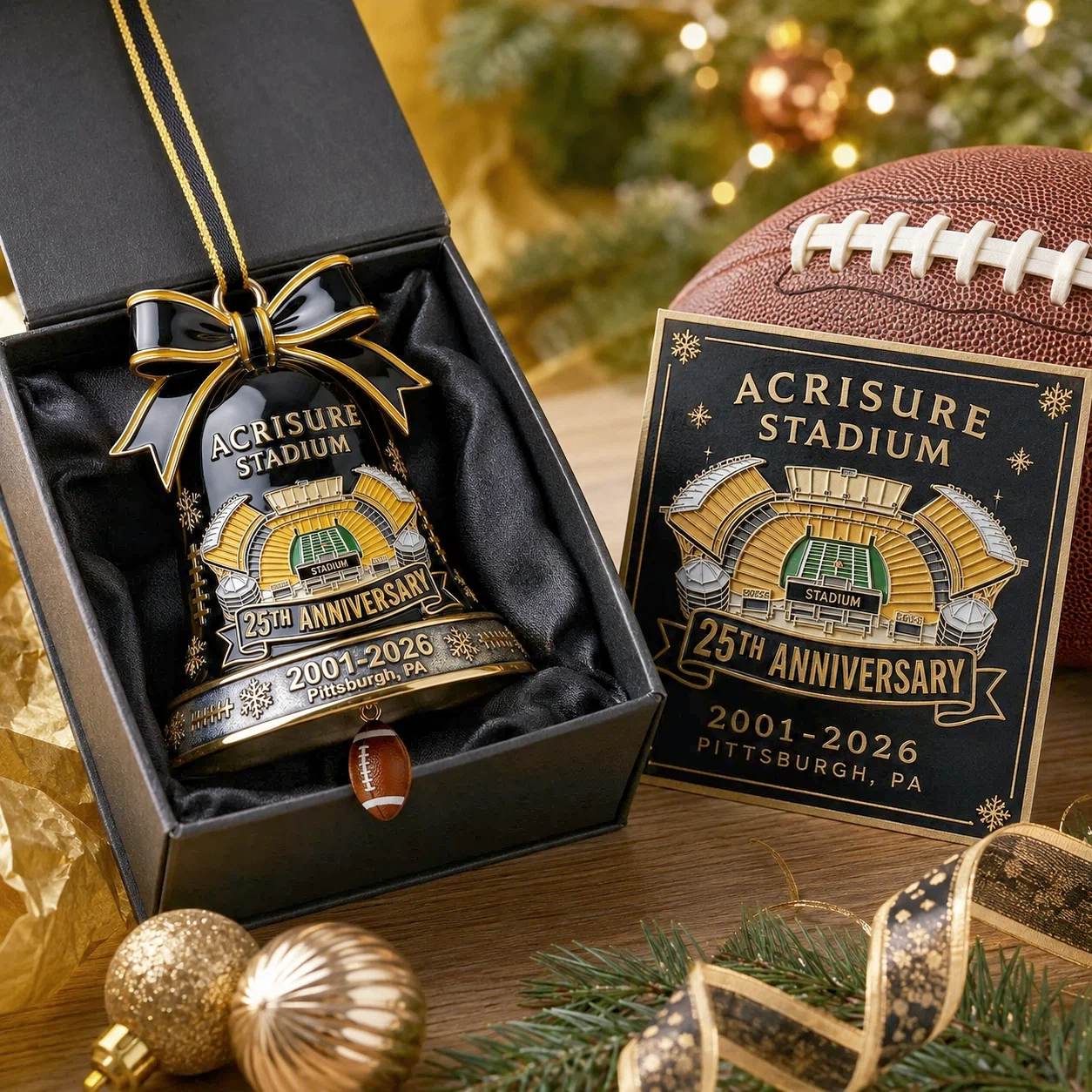 Acrisure Stadium 25th Anniversary Holiday Bell Ornament