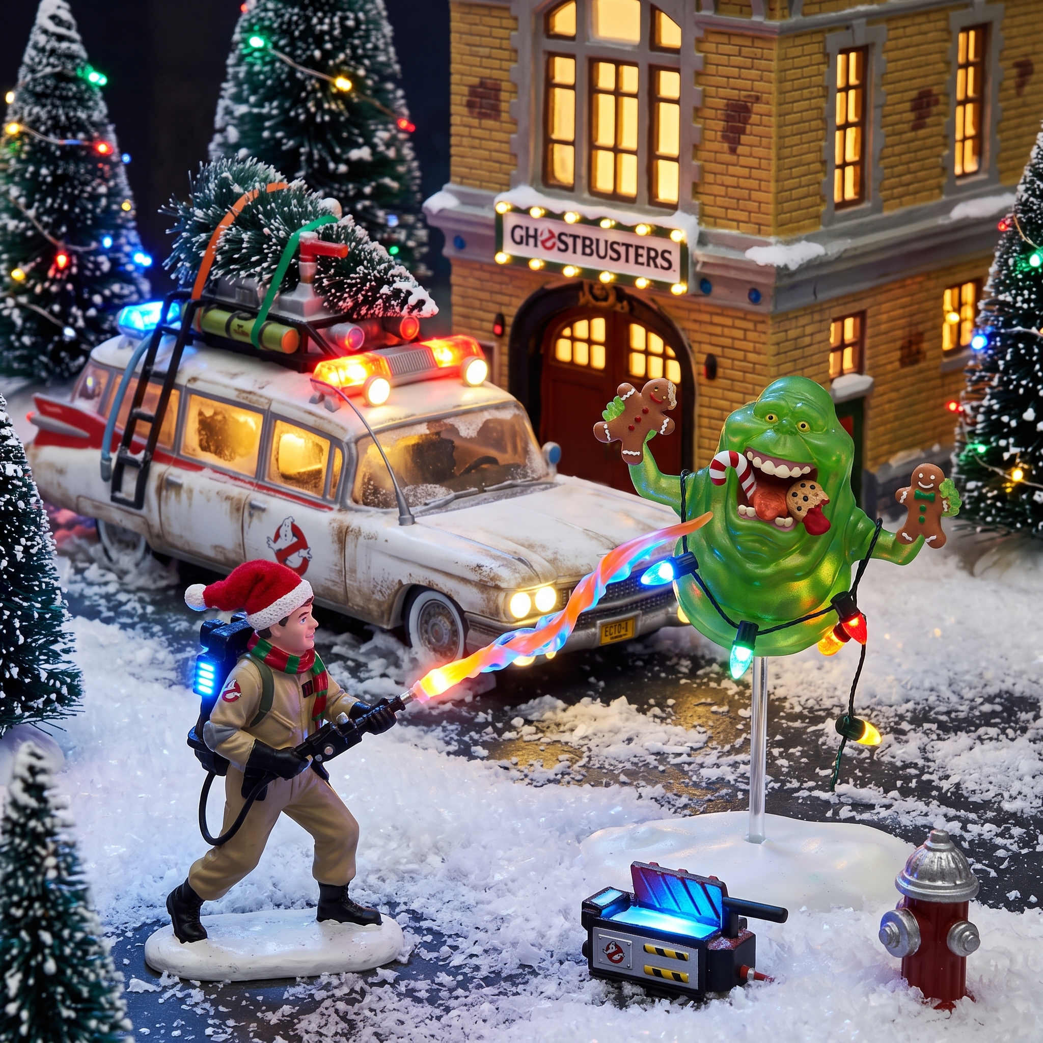 Ghostbusters Holiday Village Diorama Set