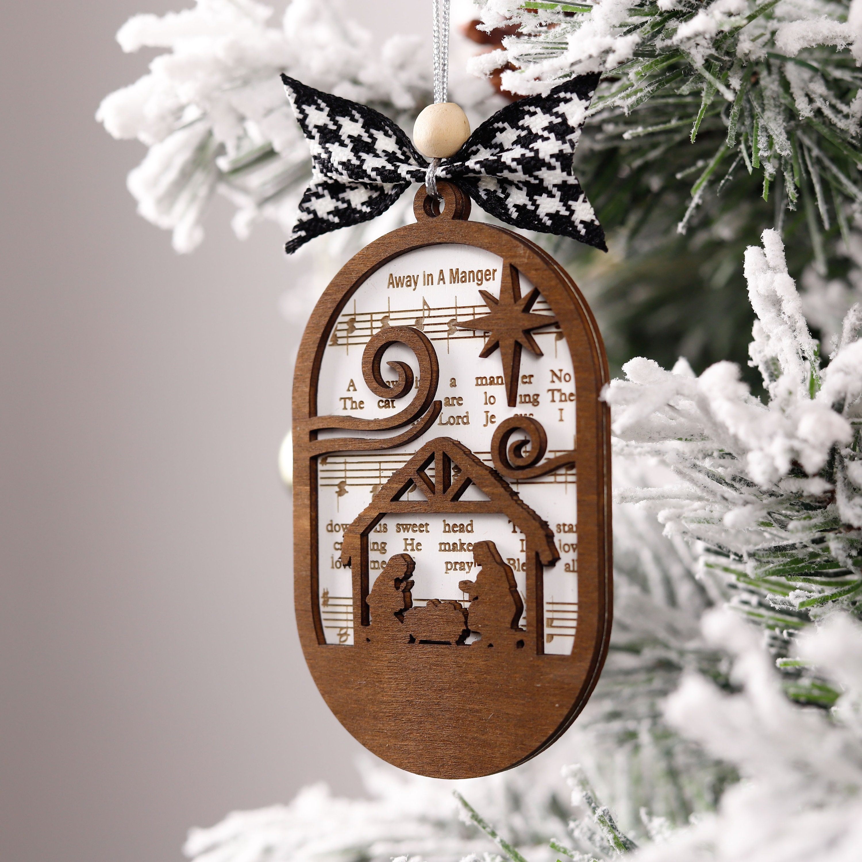 Nativity Scene with Music Sheet Ornament
