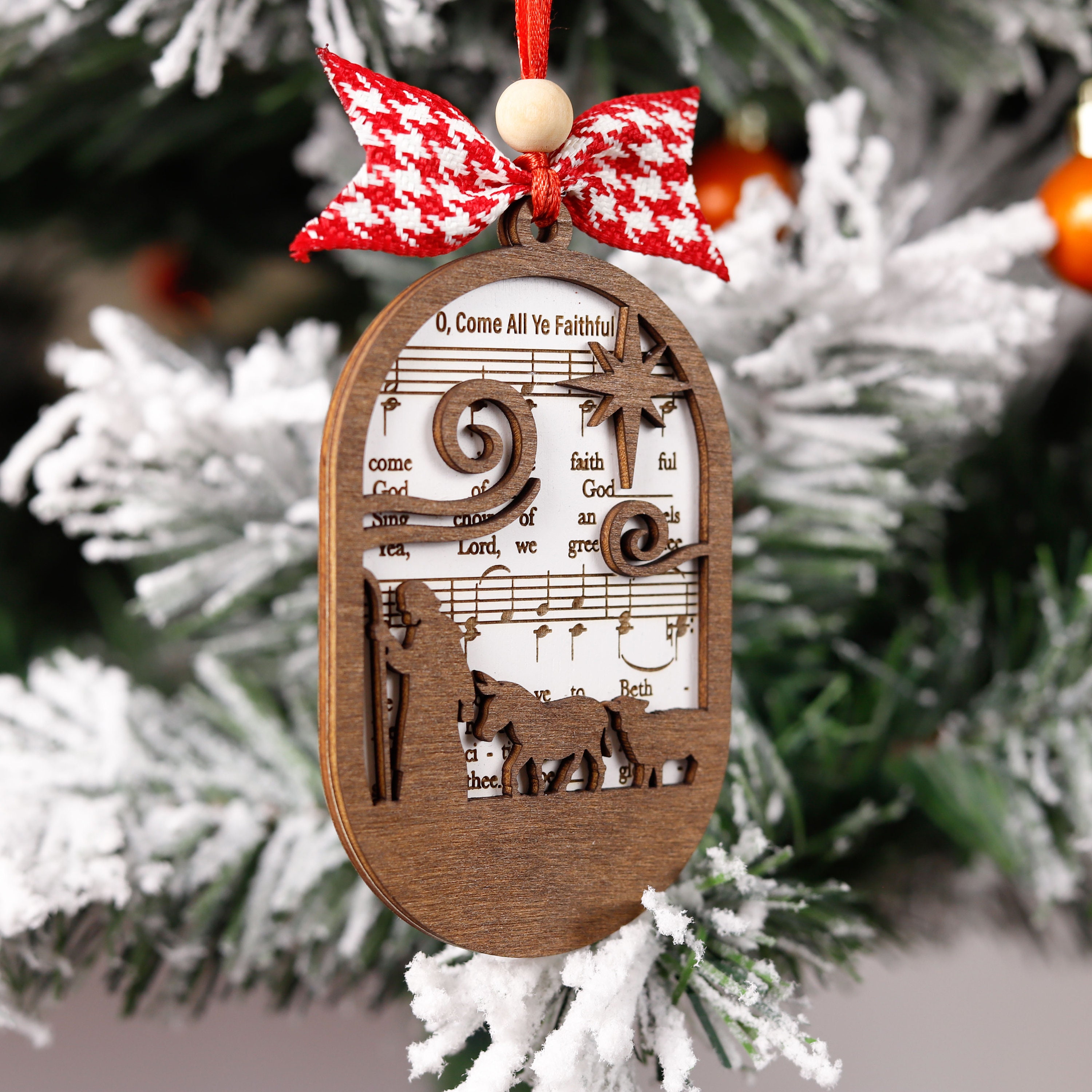 Nativity Scene with Music Sheet Ornament