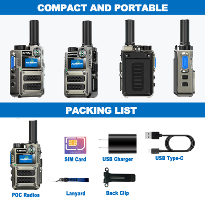 KaYoTom M12 Global Walkie Talkie Unlimited Range Encrypted Two-Way Radio - Compass, 72H Battery, HD Audio, Lightweight & LED Flashlight, 172 Countries Coverage