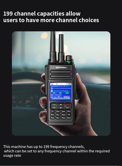KaYoTomD10 Global Walkie-Talkie - Dual-Mode Global Communication, 10W Strong Power, Waterproof and Durable