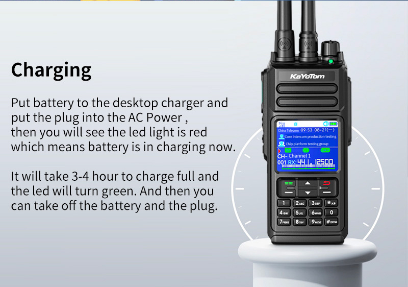 KaYoTomD10 Global Walkie-Talkie - Dual-Mode Global Communication, 10W Strong Power, Waterproof and Durable
