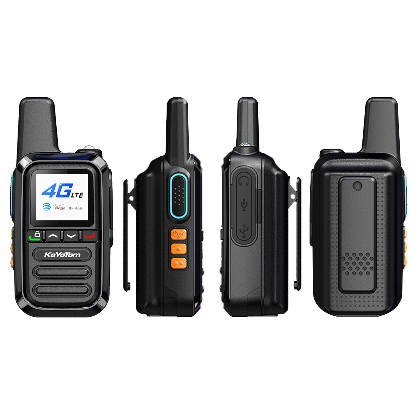 KaYoTom G05 Global PTT Walkie Talkie - 5000 Miles Range, Built-in SIM, 200 Channels, Instant Use & LED Illumination