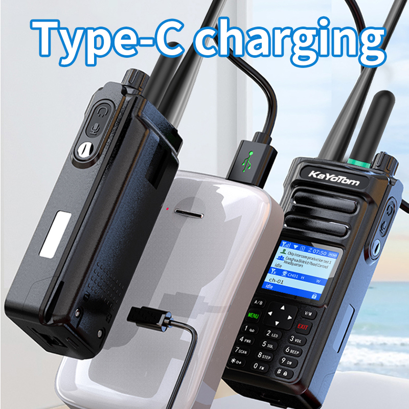 KaYoTom D15 Global Walkie Talkie Professional FM Transceiver - POC Function + Manual Tuning, Long Battery Life, Ideal for Outdoor/Security Use