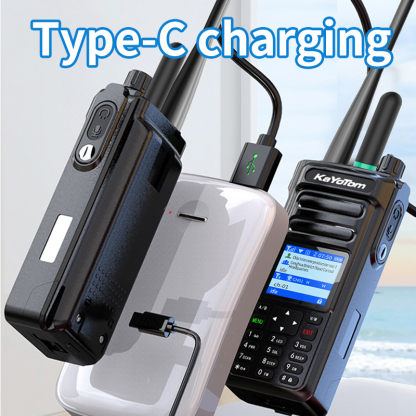 KaYoTom D15 Global Walkie Talkie Professional FM Transceiver - POC Function + Manual Tuning, Long Battery Life, Ideal for Outdoor/Security Use