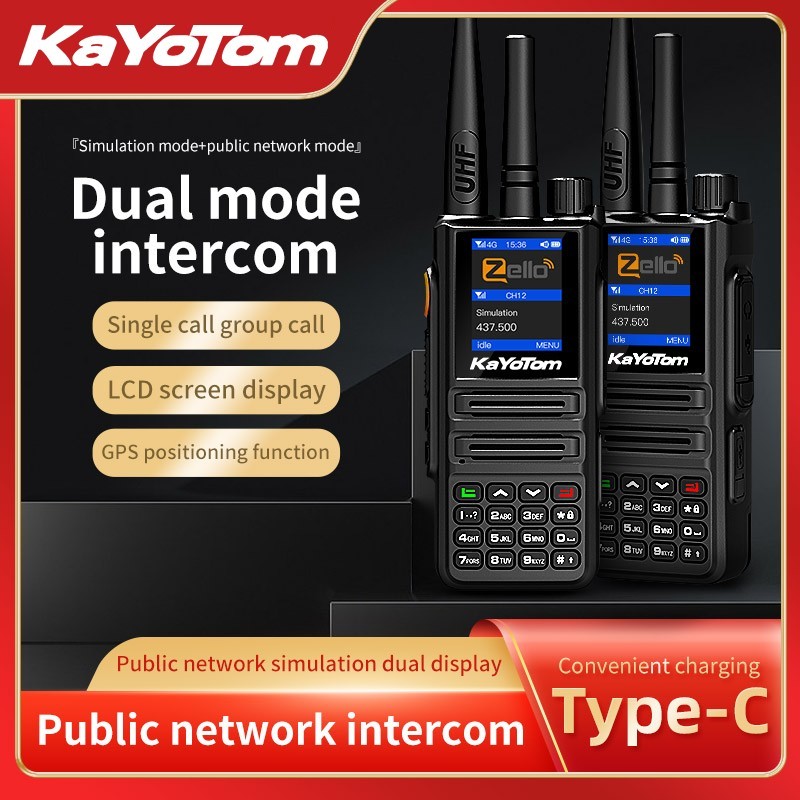KaYoTom Zello Walkie Talkie - UHF Dual Mode, Public Network & Simulation, Long Range for Versatile Communication
