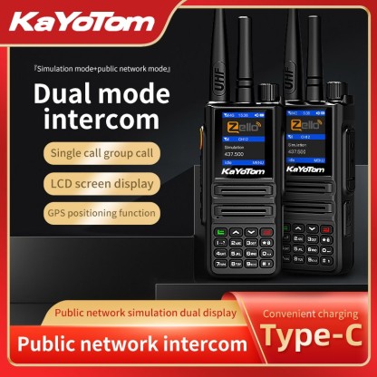 KaYoTom Zello Walkie Talkie - UHF Dual Mode, Public Network & Simulation, Long Range for Versatile Communication
