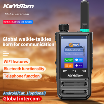 KaYoTom M77 Global Walkie-Talkie: Integrated with Bluetooth, WIFI, and GPS, Capable of Making Calls and Surfing the Internet, Compatible with Walkie-Talkie Platforms like REALPTT, POC-GLOBAL, and ZELLO