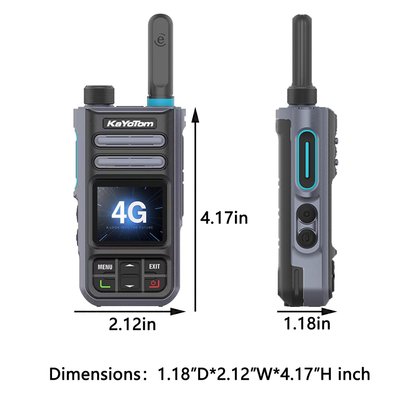 KaYoTom M16 Global Push To Talk (PTT) Walkie-Talkie with Bluetooth / WIFI / GPS
