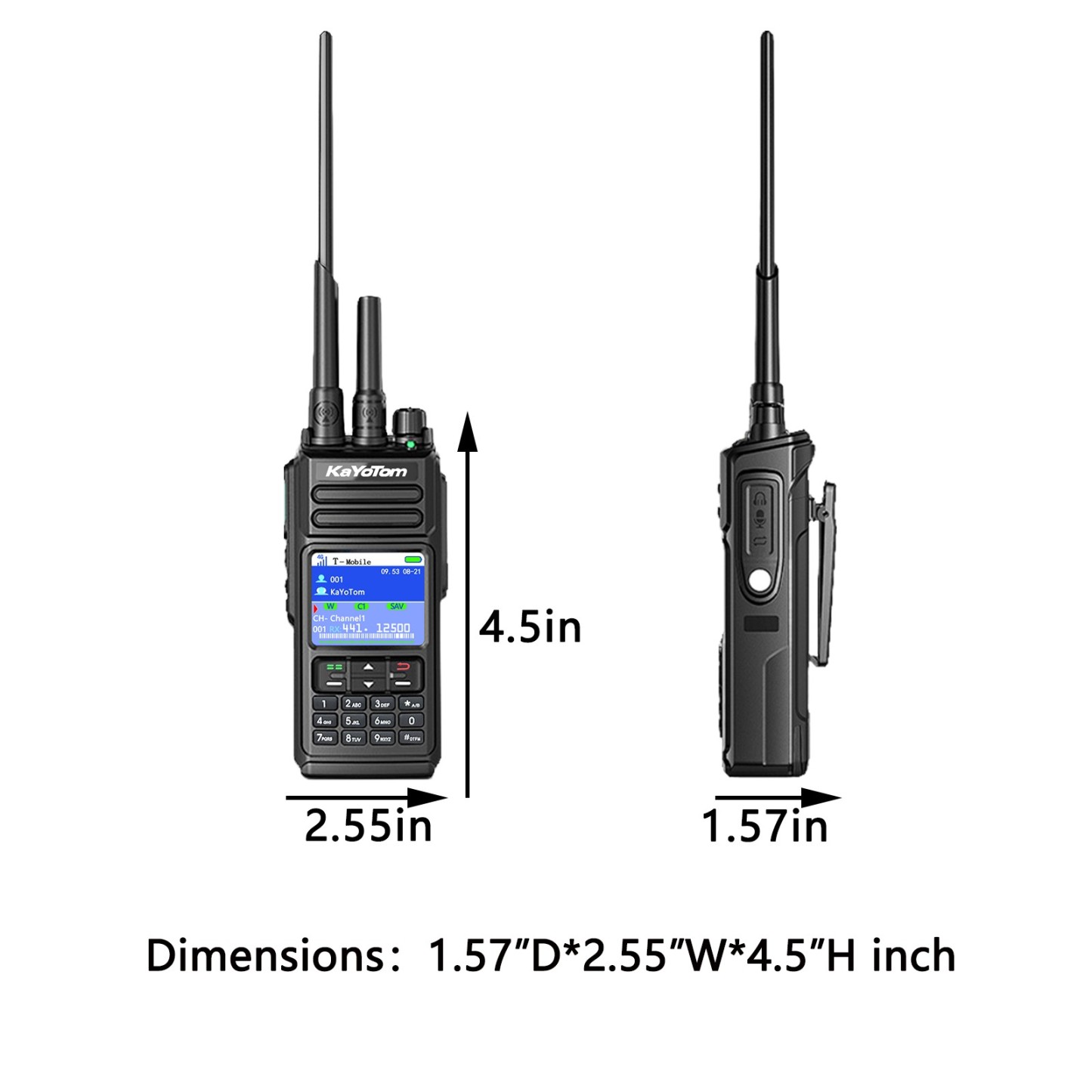 KaYoTom D10 4G POC Radio + UHF/VHF Global Encrypted Walkie Talkie Unlimited Range - Dual PTT Buttons, HD Audio, Ip68 Waterproof, GPS Tracking