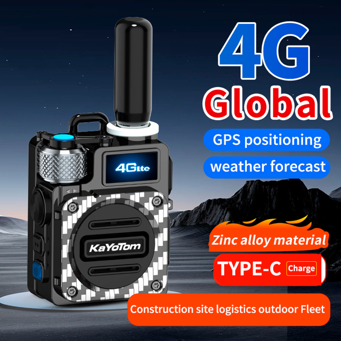 KaYoTom M09 Global Walkie Talkie Unlimited Range Encrypted Two-Way Radio - 72H Battery, HD Audio, Lightweight & Waterproof, 172 Countries Coverage