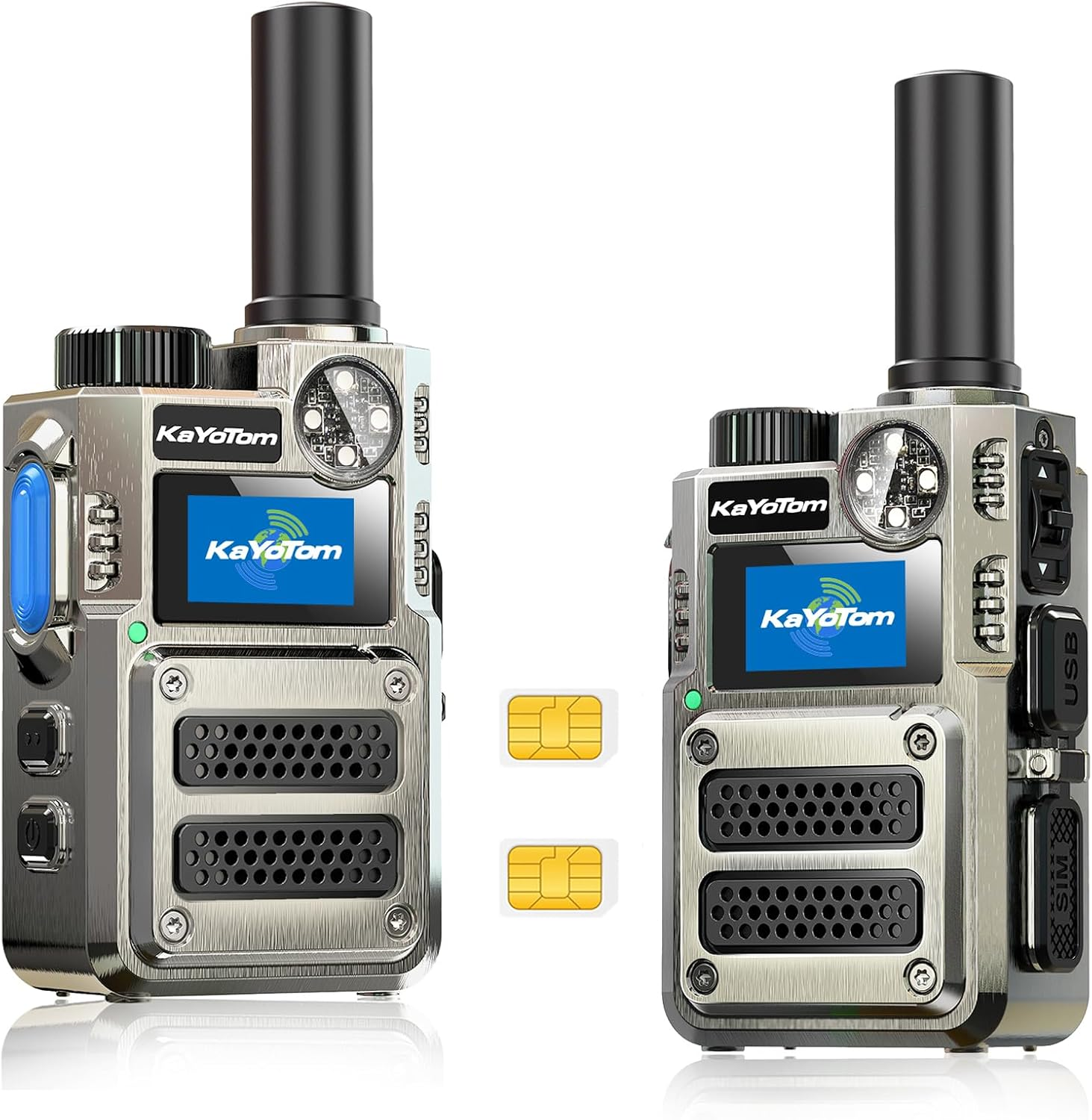 （Lifetime Free） Global Unlimited Range 4G LTE PoC Rapid Walkie Talkies Long Range Two-Way Radios 5000+ Miles with Nationwide Range,SOS Alert Long Distance Radios for Truck Fleet,Construction site