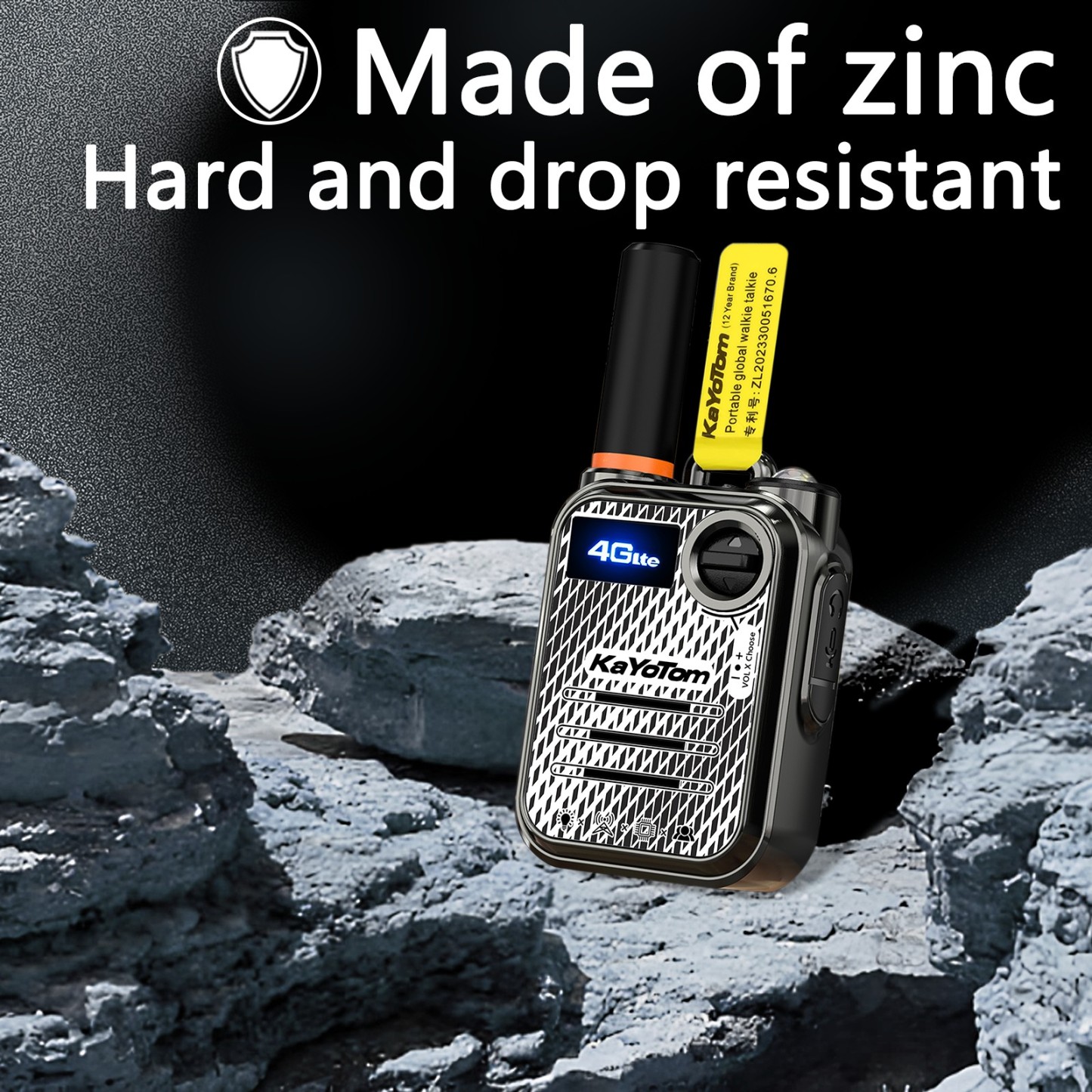 Kayotom Global walkie Talkie, 4G poc Radio walkie Talkie, 5000KM Walkie talkies Long Range, Unlimited Range, Rechargeable walkie talkies Long Range, for Hiking Camping Trip, No Platform fee
