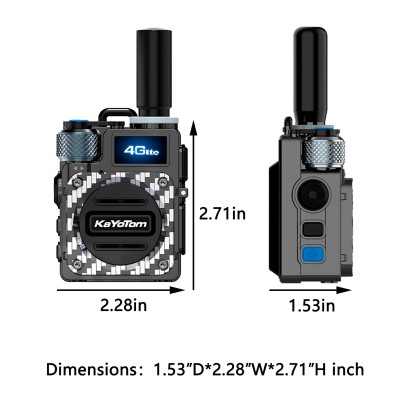KaYoTom M09 Global Walkie Talkie Unlimited Range Encrypted Two-Way Radio - 72H Battery, HD Audio, Lightweight & Waterproof, 172 Countries Coverage