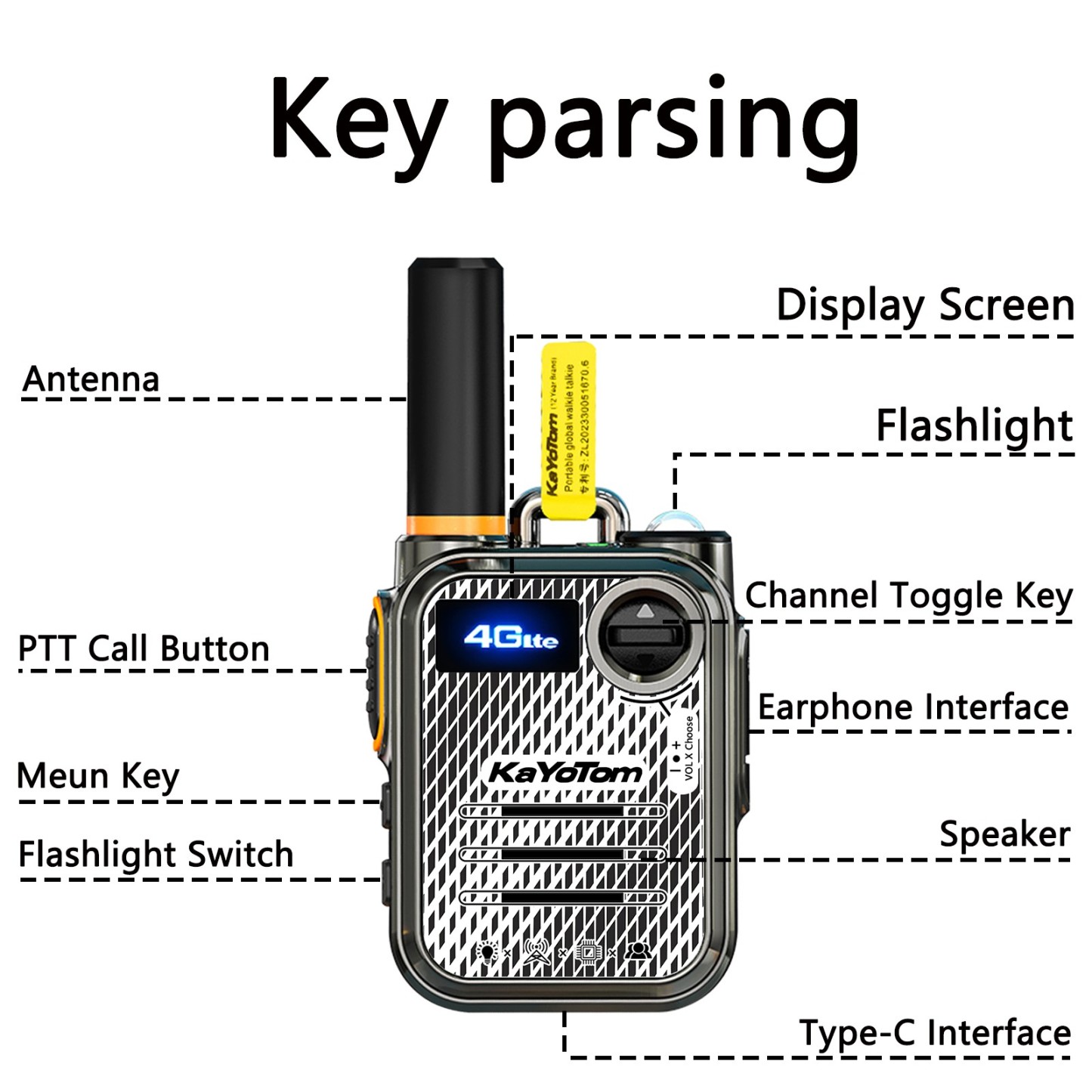Kayotom Global walkie Talkie, 4G poc Radio walkie Talkie, 5000KM Walkie talkies Long Range, Unlimited Range, Rechargeable walkie talkies Long Range, for Hiking Camping Trip, No Platform fee