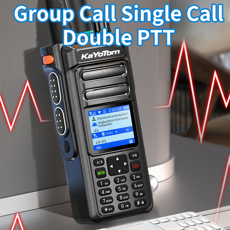 KaYoTom D15 Global Walkie Talkie Professional FM Transceiver - POC Function + Manual Tuning, Long Battery Life, Ideal for Outdoor/Security Use