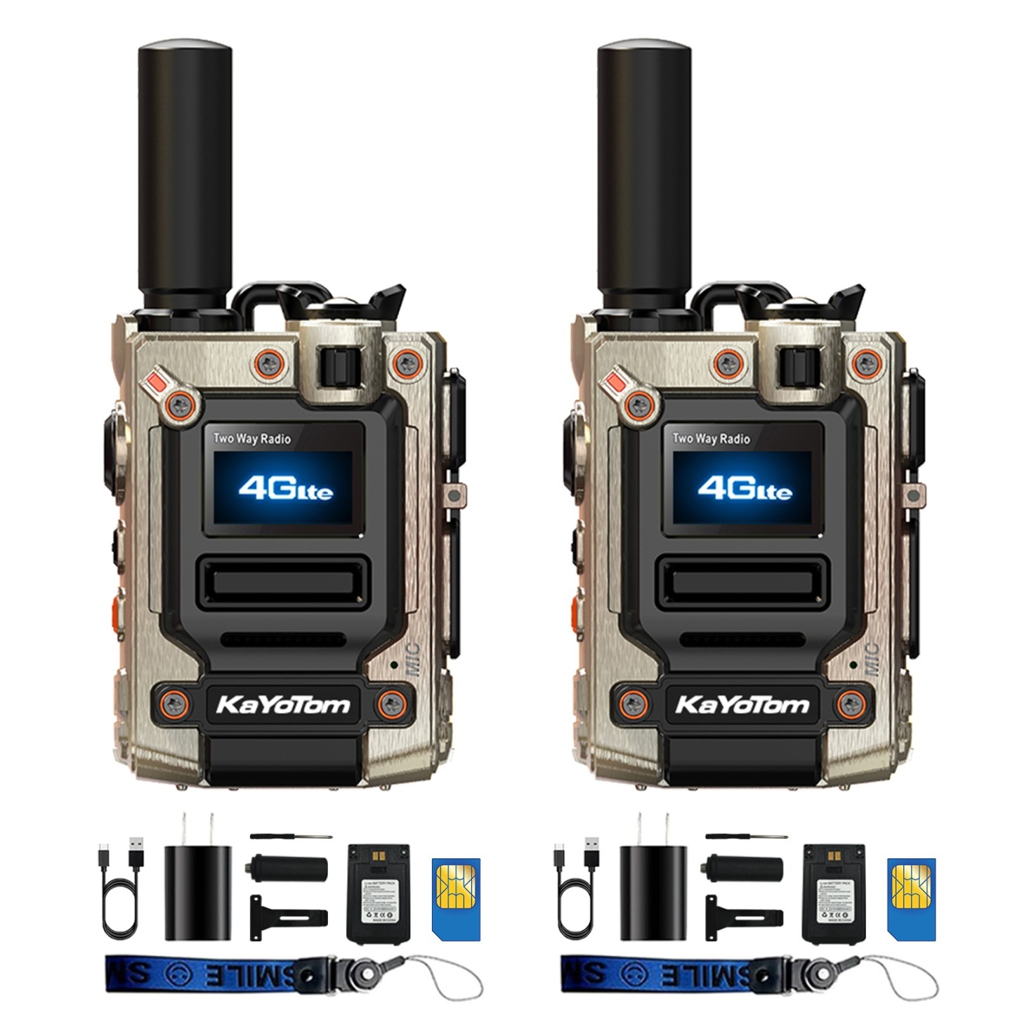 KaYoTom M08 4G Global Walkie-Talkie - Long-Distance Communication, Durable Design, Multi-Functional LED Lighting