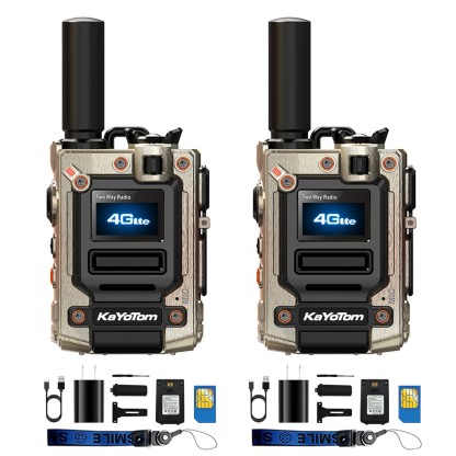 KaYoTom M08 4G Global Walkie-Talkie - Long-Distance Communication, Durable Design, Multi-Functional LED Lighting
