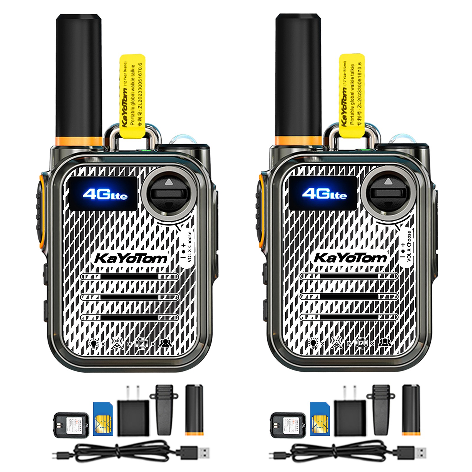 Kayotom Global walkie Talkie, 4G poc Radio walkie Talkie, 5000KM Walkie talkies Long Range, Unlimited Range, Rechargeable walkie talkies Long Range, for Hiking Camping Trip, No Platform fee