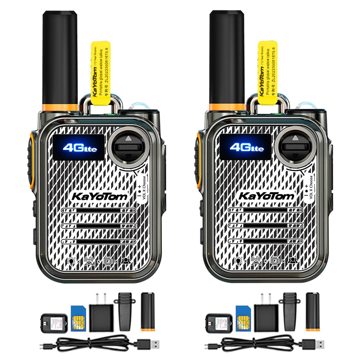 Kayotom Global walkie Talkie, 4G poc Radio walkie Talkie, 5000KM Walkie talkies Long Range, Unlimited Range, Rechargeable walkie talkies Long Range, for Hiking Camping Trip, No Platform fee