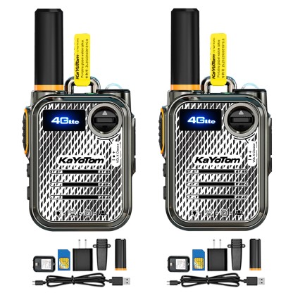 Kayotom Global walkie Talkie, 4G poc Radio walkie Talkie, 5000KM Walkie talkies Long Range, Unlimited Range, Rechargeable walkie talkies Long Range, for Hiking Camping Trip, No Platform fee