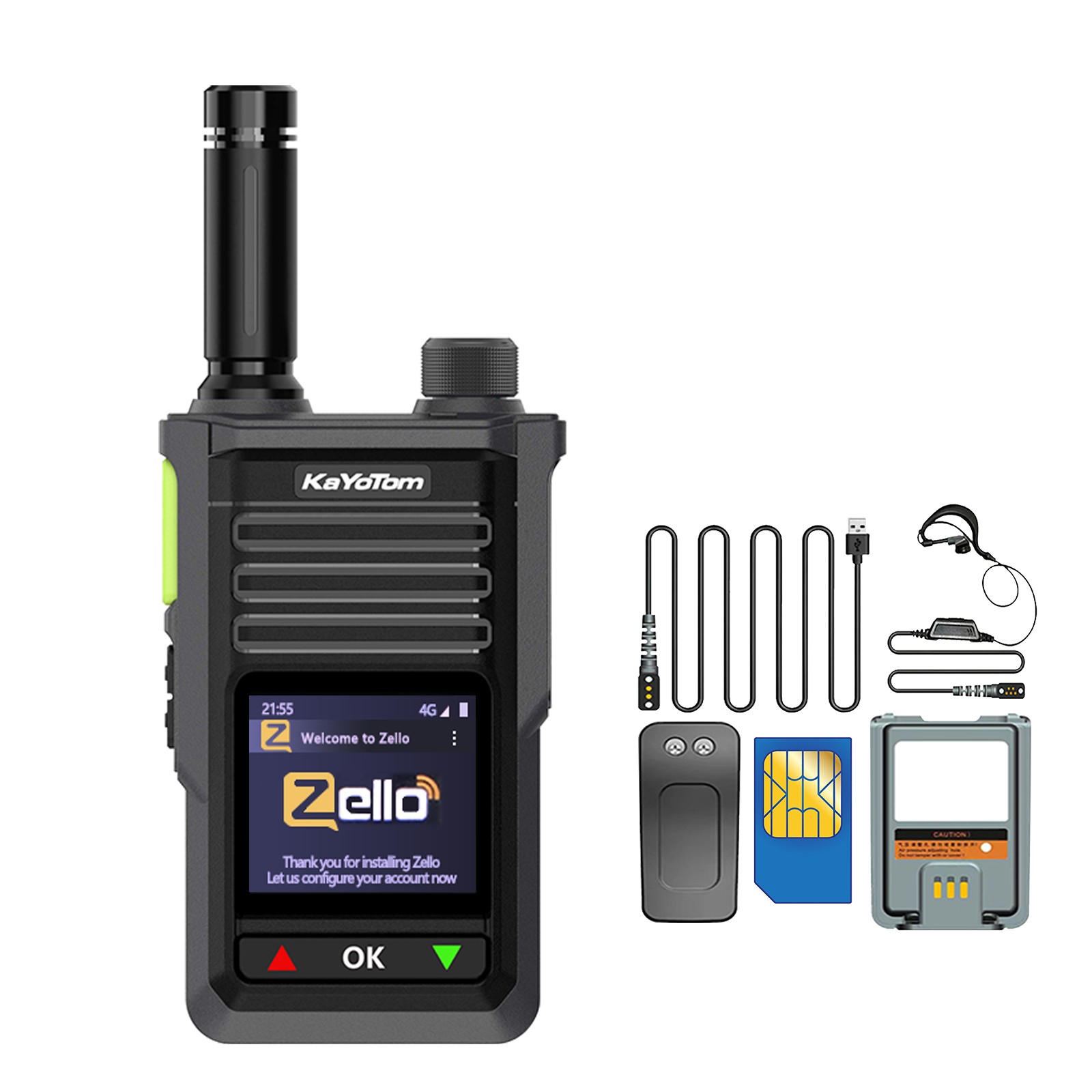 KaYoTom M15 Global Push To Talk (PTT) Walkie-Talkie with Bluetooth / WIFI / GPS / Waterproof