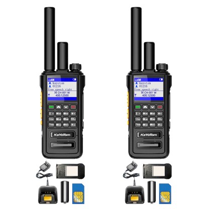 KaYoTom D09 Dual-Mode Global Push-to-Talk Walkie-Talkie with POC + UHF, Waterproof, Long Battery Life and Optional GPS