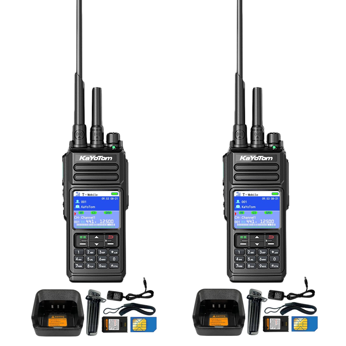 KaYoTom D10 4G POC Radio + UHF/VHF Global Encrypted Walkie Talkie Unlimited Range - Dual PTT Buttons, HD Audio, Ip68 Waterproof, GPS Tracking