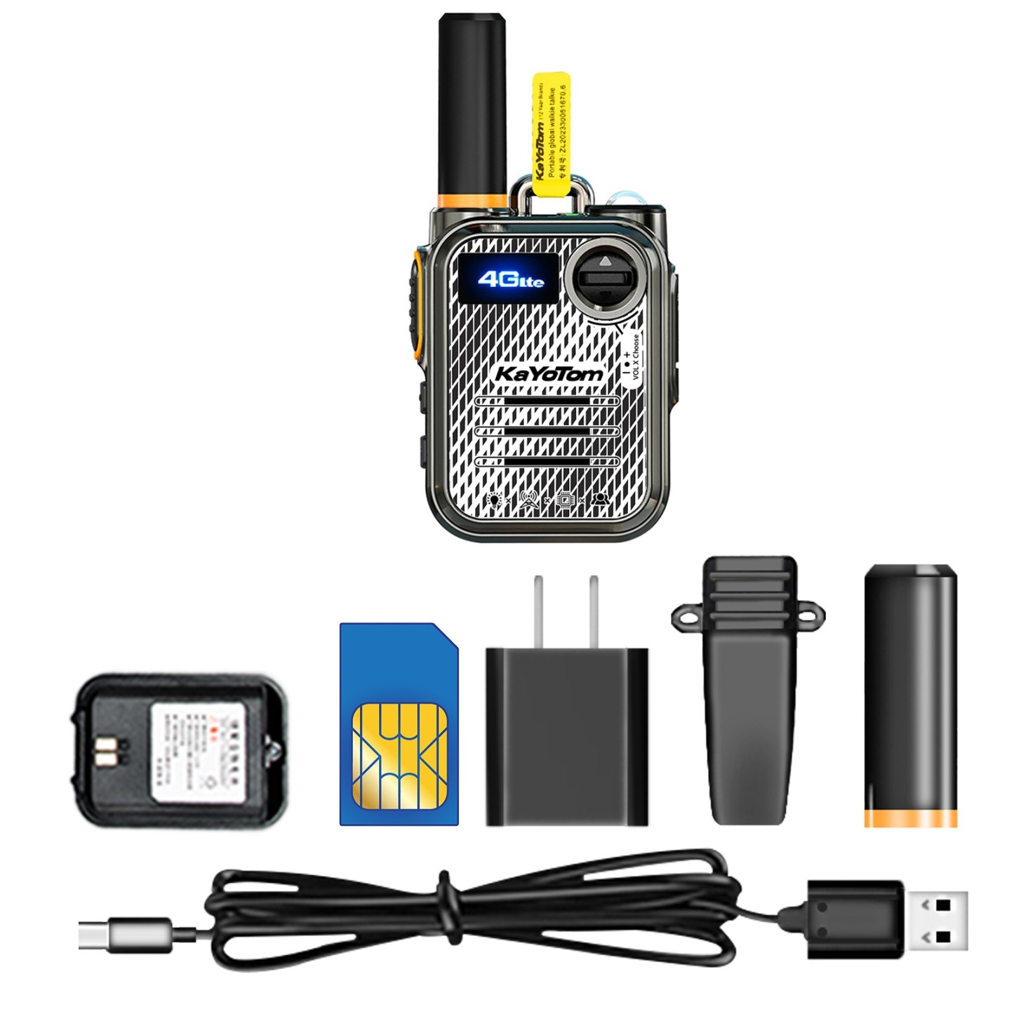 Kayotom Global walkie Talkie, 4G poc Radio walkie Talkie, 5000KM Walkie talkies Long Range, Unlimited Range, Rechargeable walkie talkies Long Range, for Hiking Camping Trip, No Platform fee