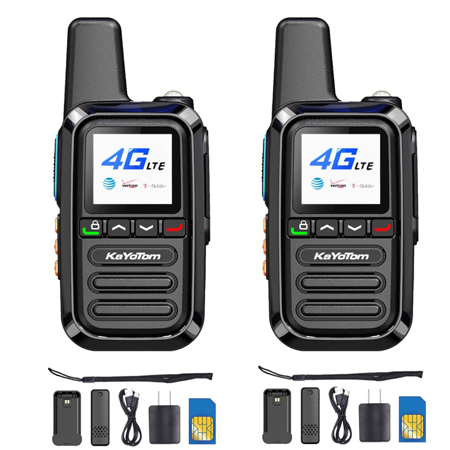 KaYoTom G05 Global PTT Walkie Talkie - 5000 Miles Range, Built-in SIM, 200 Channels, Instant Use & LED Illumination