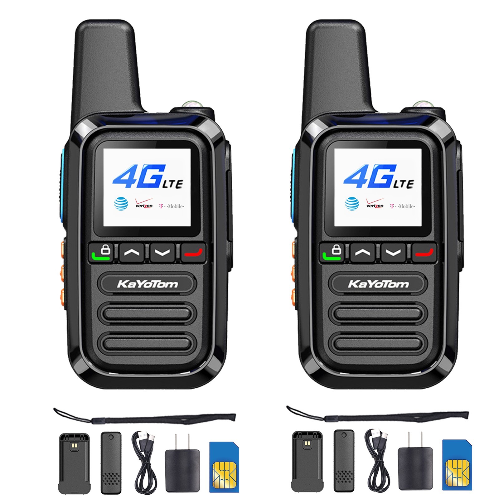 KaYoTom G05 Global PTT Walkie Talkie - 5000 Miles Range, Built-in SIM, 200 Channels, Instant Use & LED Illumination