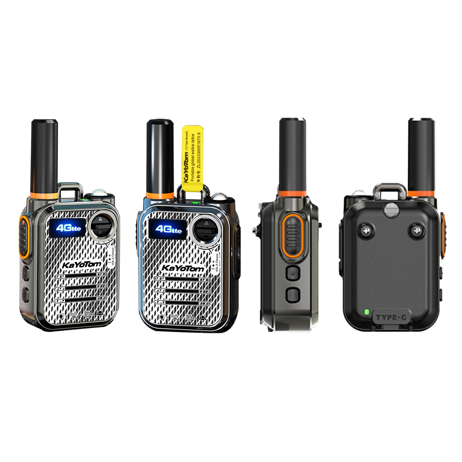 Kayotom Global walkie Talkie, 4G poc Radio walkie Talkie, 5000KM Walkie talkies Long Range, Unlimited Range, Rechargeable walkie talkies Long Range, for Hiking Camping Trip, No Platform fee