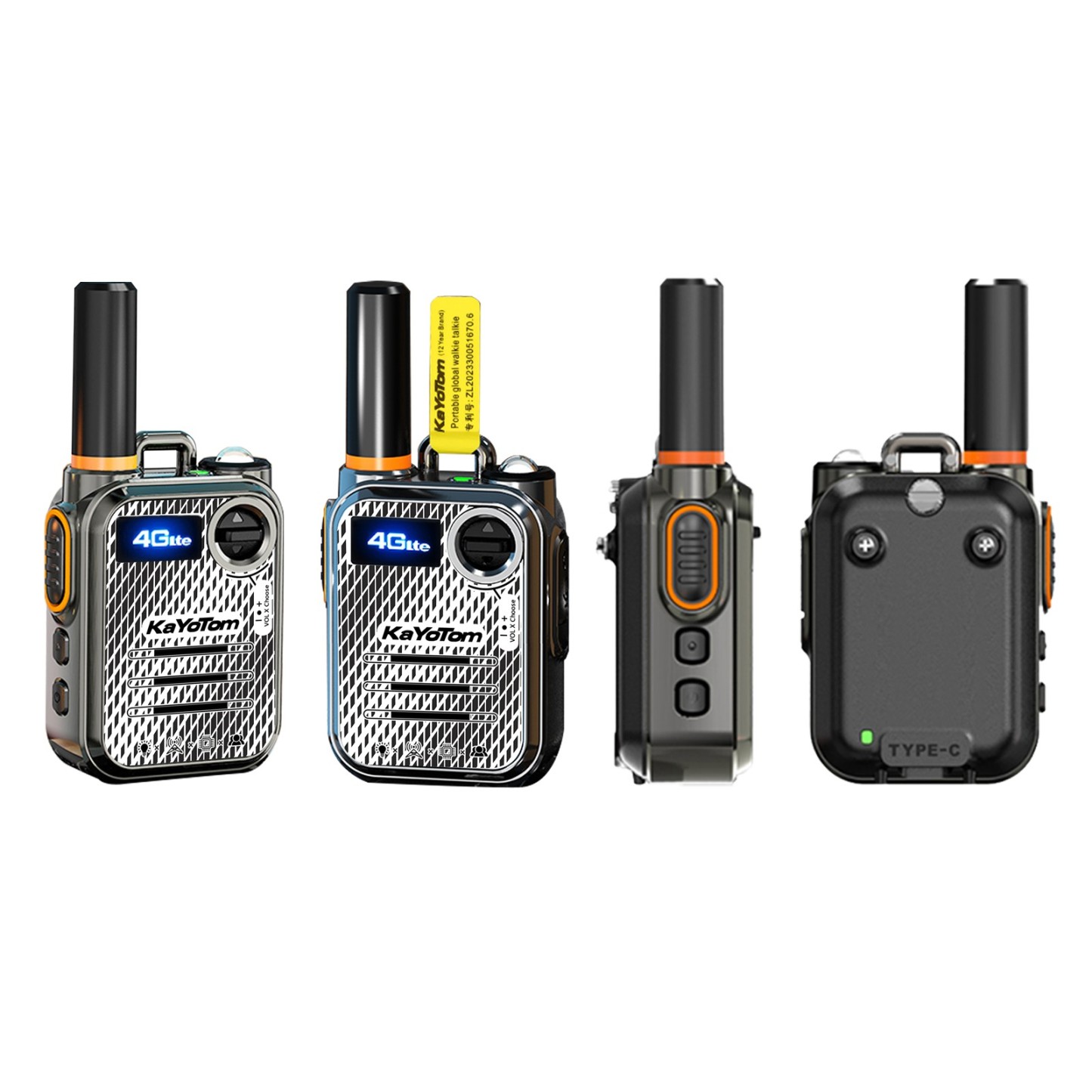 Kayotom Global walkie Talkie, 4G poc Radio walkie Talkie, 5000KM Walkie talkies Long Range, Unlimited Range, Rechargeable walkie talkies Long Range, for Hiking Camping Trip, No Platform fee