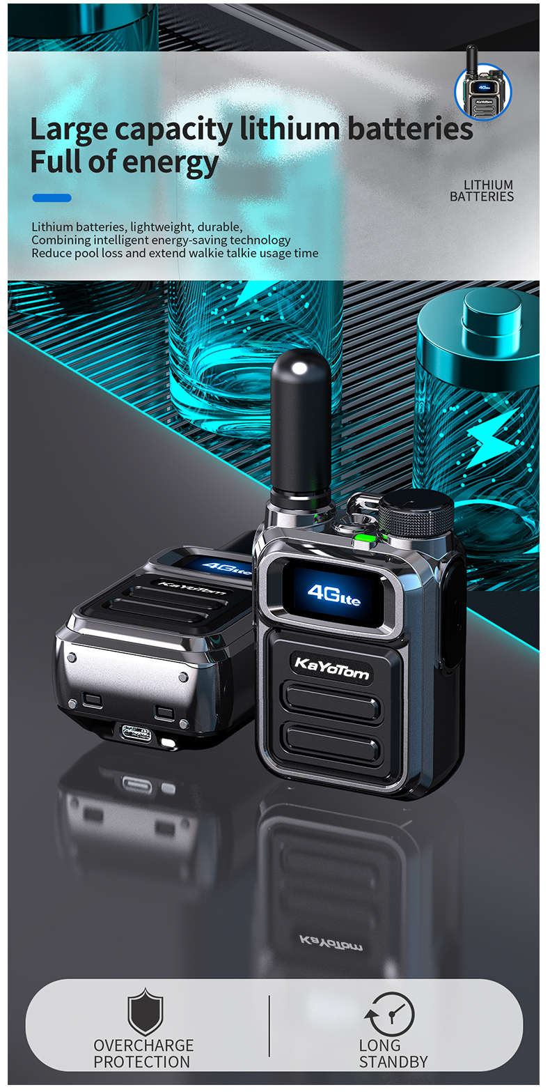 KaYoTom M05 Walkie Talkie LCD Display with Battery Level Indicator