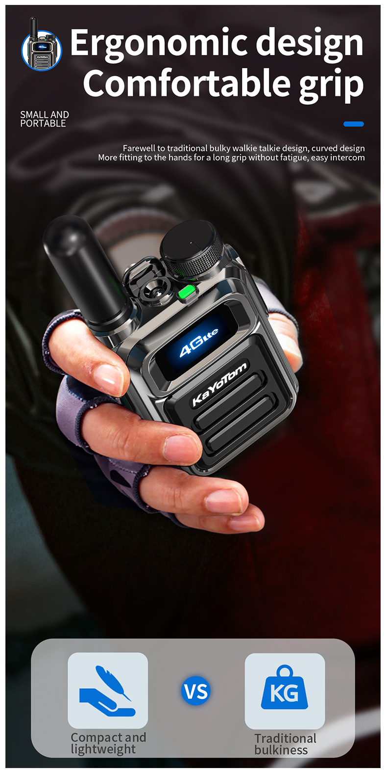 KaYoTom M05 Walkie Talkie Night Vision Function for Outdoor Use