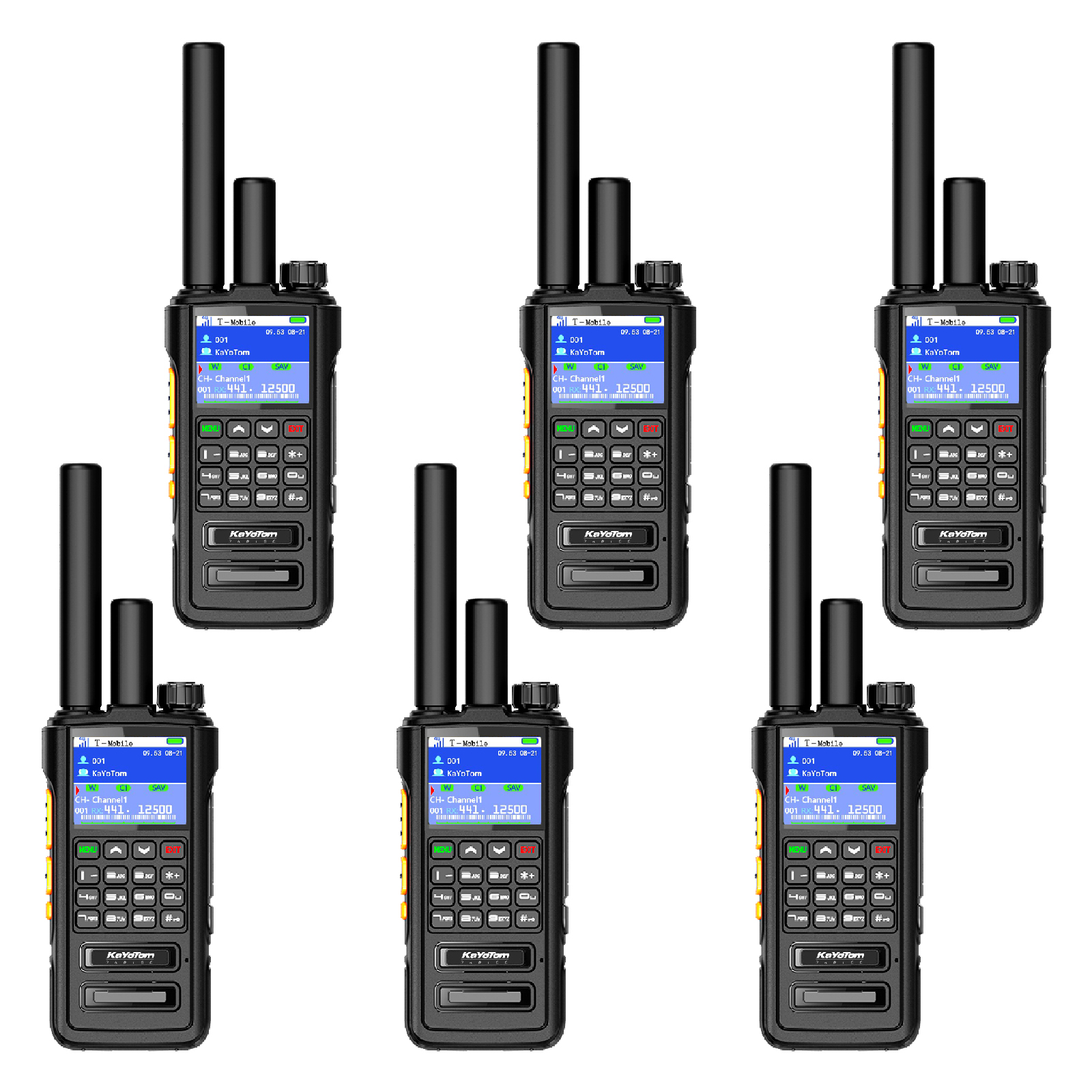 KaYoTom D09 4G POC Radio + UHF Global Encrypted Walkie Talkie Unlimited Range - Dual PTT Buttons, HD Audio, Ip67 Waterproof, GPS Tracking