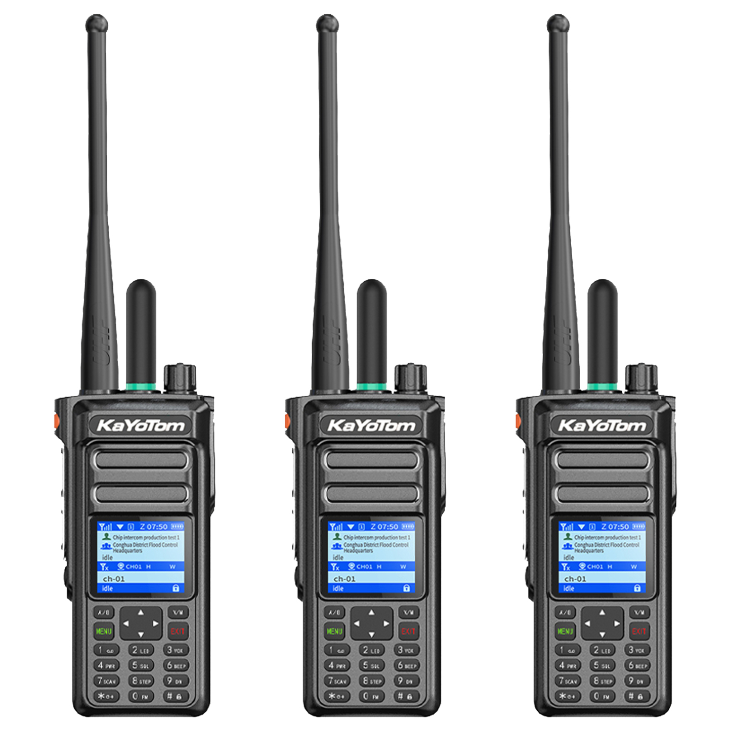 KaYoTom D15 Global Walkie Talkie Professional FM Transceiver - POC Function + Manual Tuning, Long Battery Life, Ideal for Outdoor/Security Use