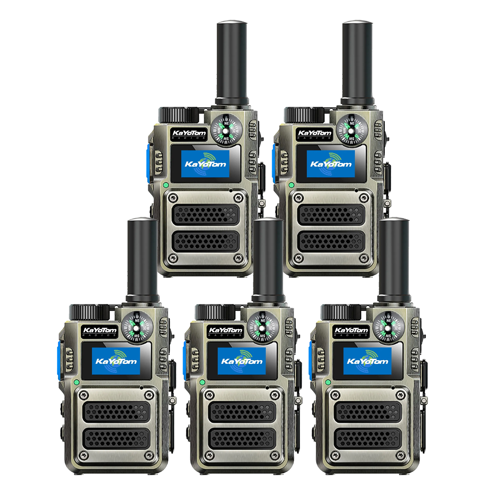 KaYoTom M12 Global LTE Walkie Talkie – Long Range Two-Way Radio, Unlimited Distance, No License Required, Built-in Flashlight & Compass, Secure PTT for Outdoor, Security & Business