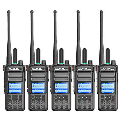 KaYoTom D15 Global Walkie Talkie Professional FM Transceiver - POC Function + Manual Tuning, Long Battery Life, Ideal for Outdoor/Security Use