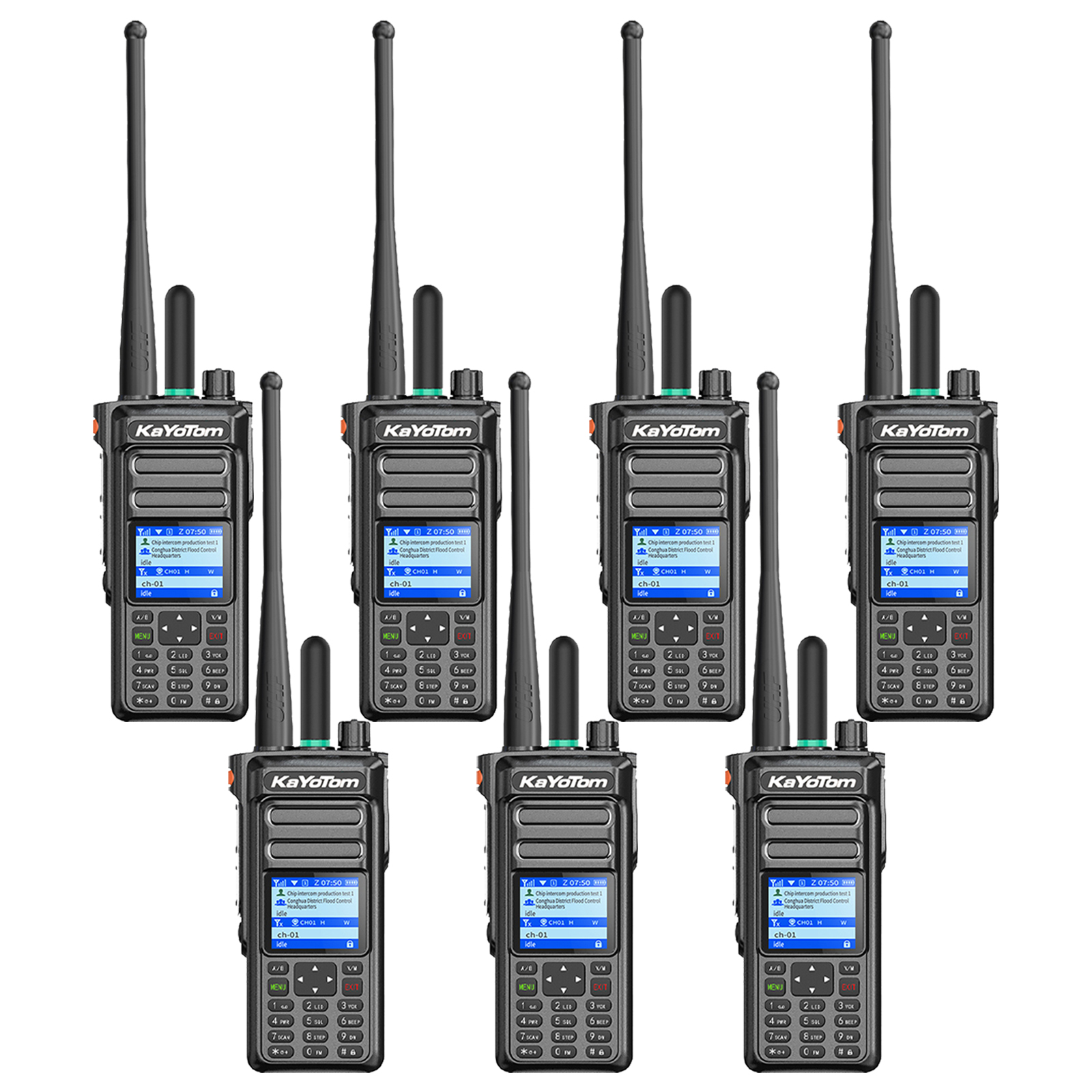 KaYoTom D15 Global Walkie Talkie Professional FM Transceiver - POC Function + Manual Tuning, Long Battery Life, Ideal for Outdoor/Security Use