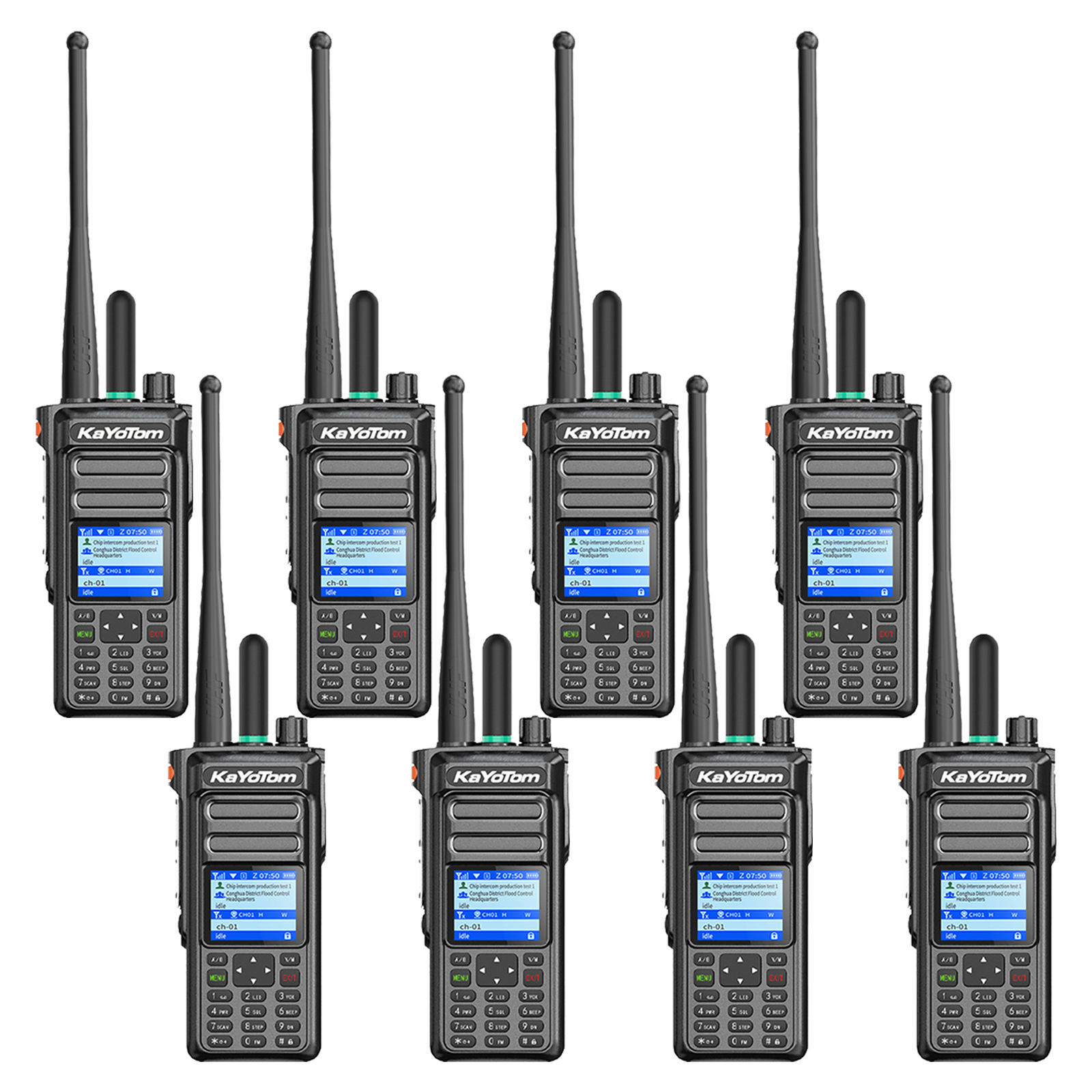 KaYoTom D15 Global Walkie Talkie Professional FM Transceiver - POC Function + Manual Tuning, Long Battery Life, Ideal for Outdoor/Security Use