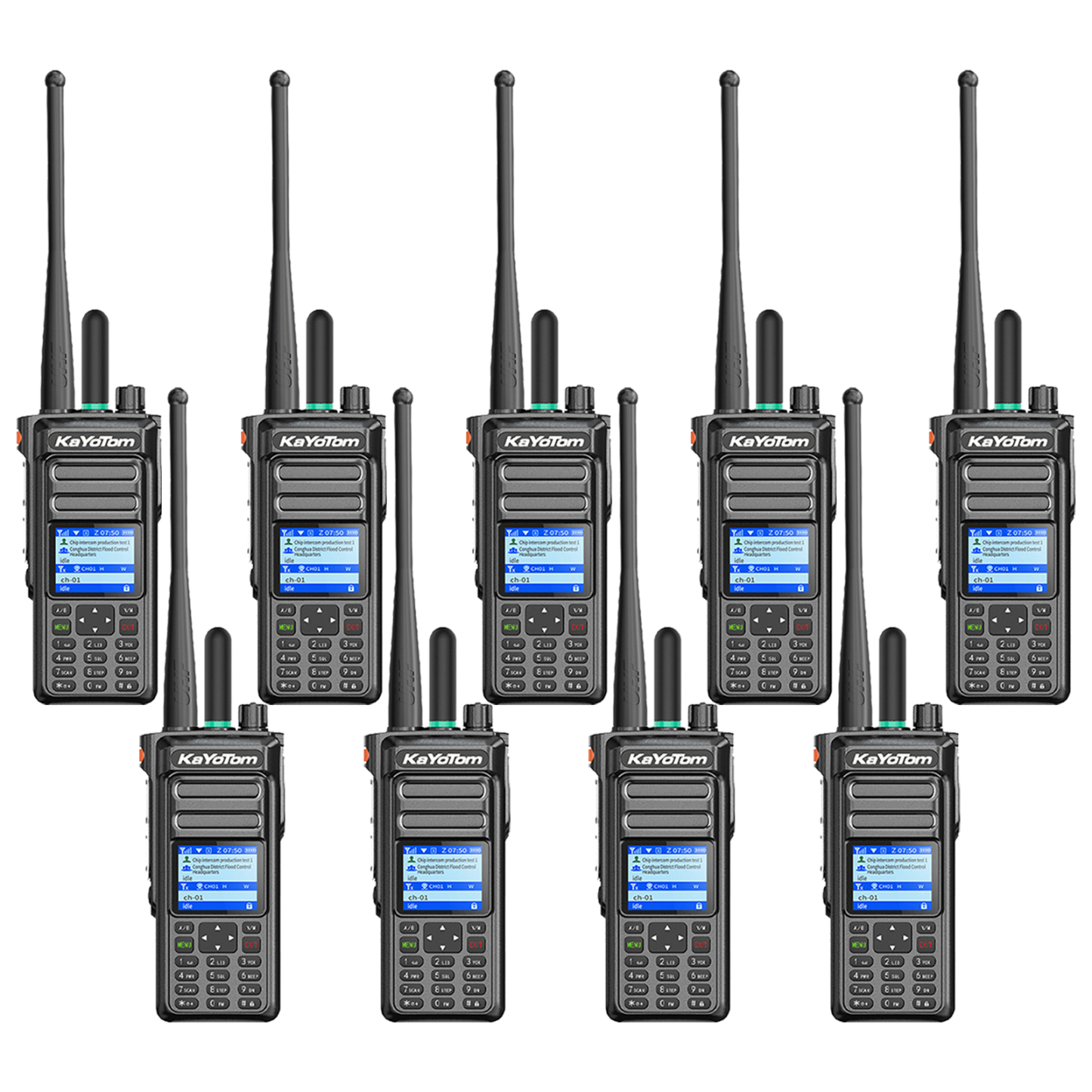 KaYoTom D15 Global Walkie Talkie Professional FM Transceiver - POC Function + Manual Tuning, Long Battery Life, Ideal for Outdoor/Security Use