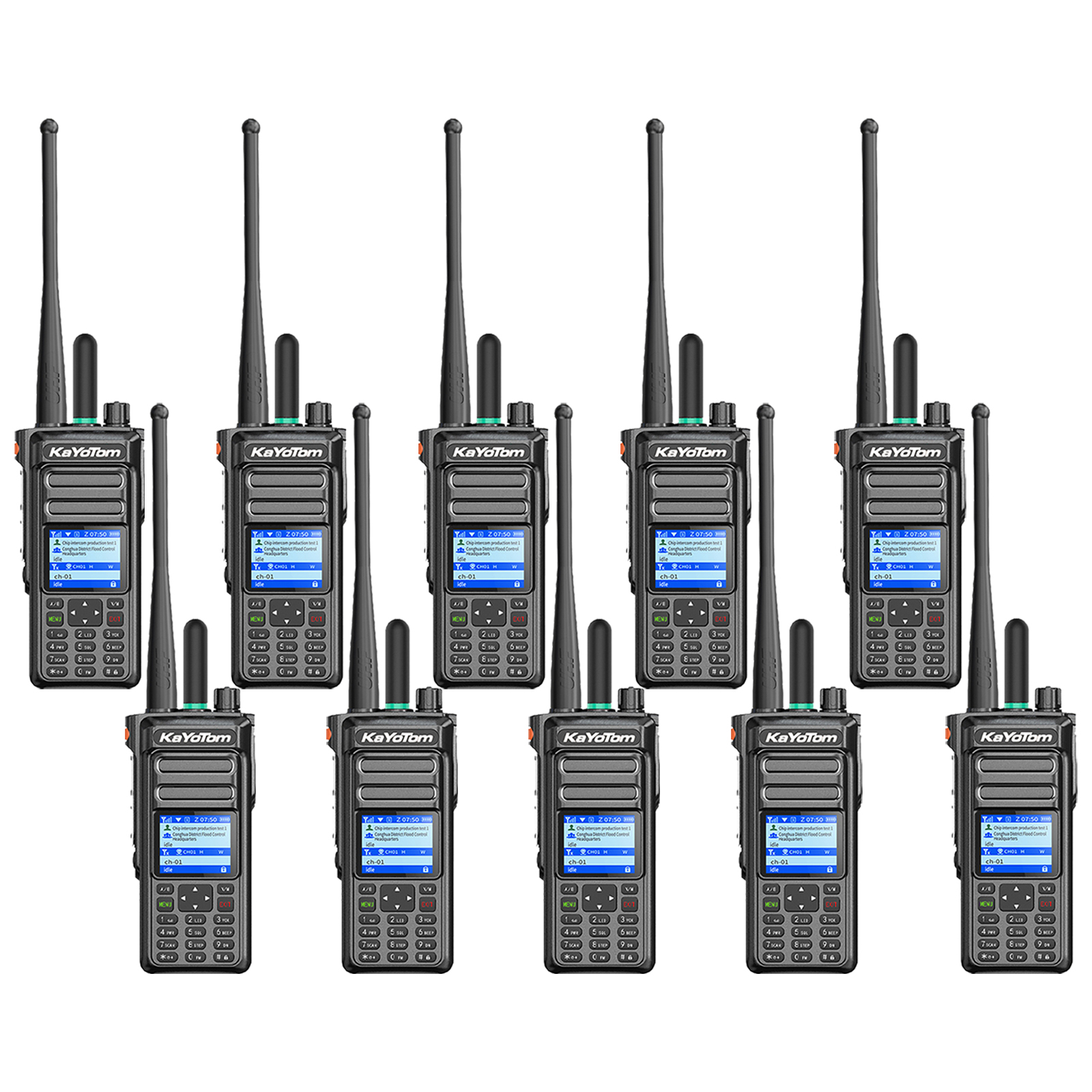 KaYoTom D15 Global Walkie Talkie Professional FM Transceiver - POC Function + Manual Tuning, Long Battery Life, Ideal for Outdoor/Security Use