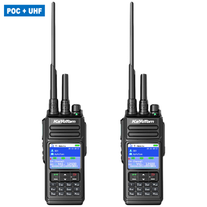 KaYoTom D10 Long Range Walkie Talkie, Unlimited Distance Global Two-Way Radio – PoC + UHF + VHF/GPS, Encrypted Communication, Dual PTT, HD Audio, IP68 Waterproof for Outdoor, Security, Business Use