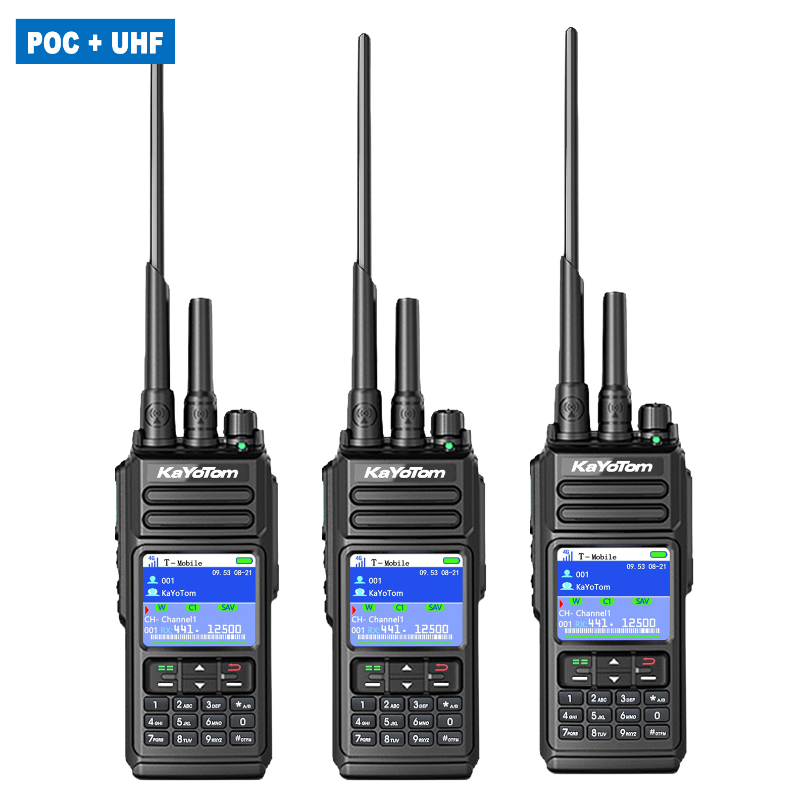KaYoTom D10 Long Range Walkie Talkie, Unlimited Distance Global Two-Way Radio – PoC + UHF + VHF/GPS, Encrypted Communication, Dual PTT, HD Audio, IP68 Waterproof for Outdoor, Security, Business Use