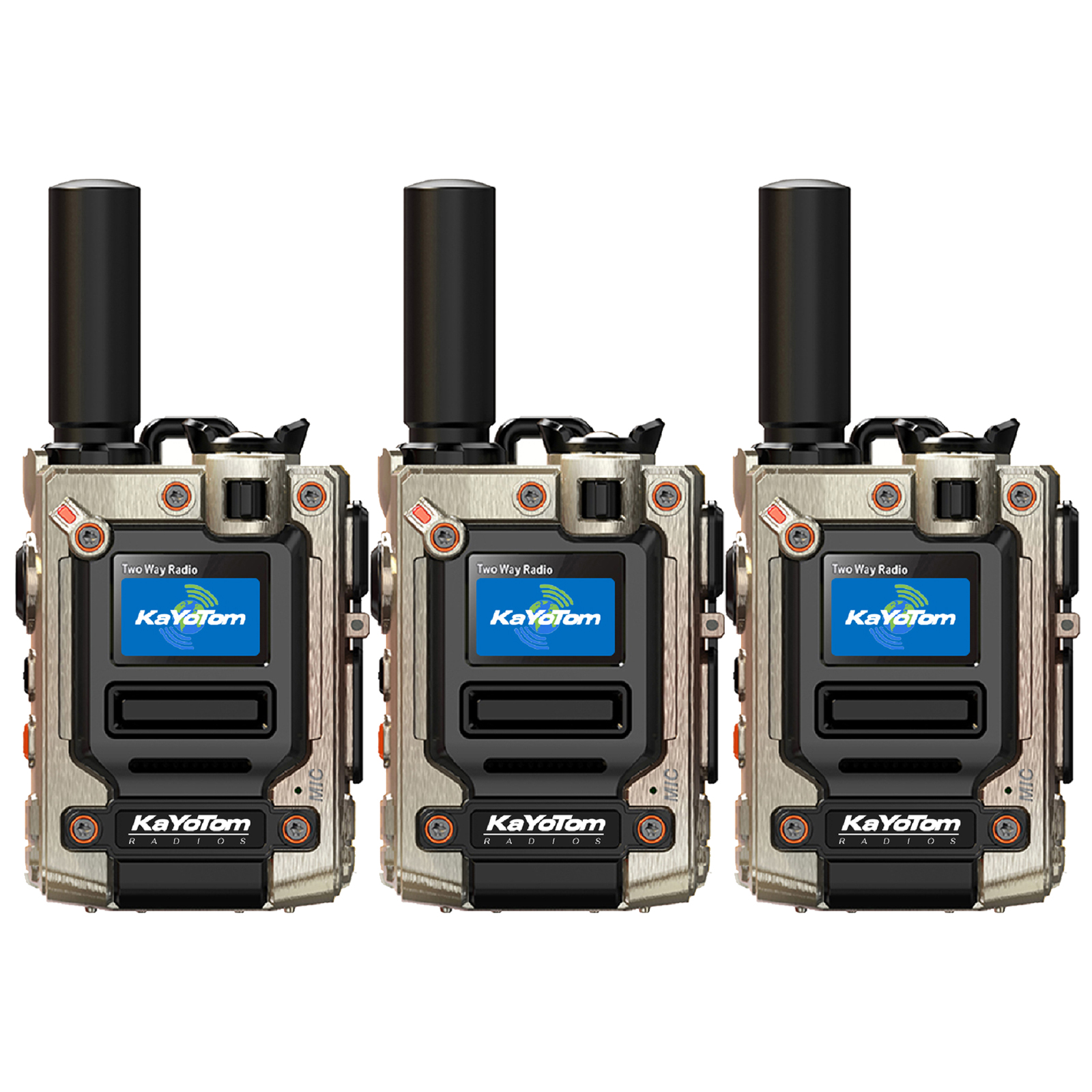 KaYoTom M08 Global Walkie Talkie Unlimited Range Encrypted Two-Way Radio - 72H Battery, HD Audio, Lightweight & LED Flashlight, 172 Countries Coverage