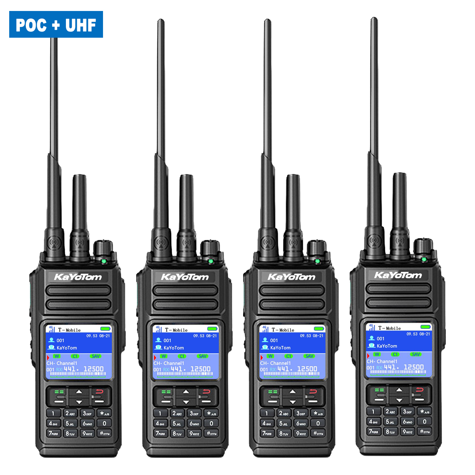 KaYoTom D10 Long Range Walkie Talkie, Unlimited Distance Global Two-Way Radio – PoC + UHF + VHF/GPS, Encrypted Communication, Dual PTT, HD Audio, IP68 Waterproof for Outdoor, Security, Business Use