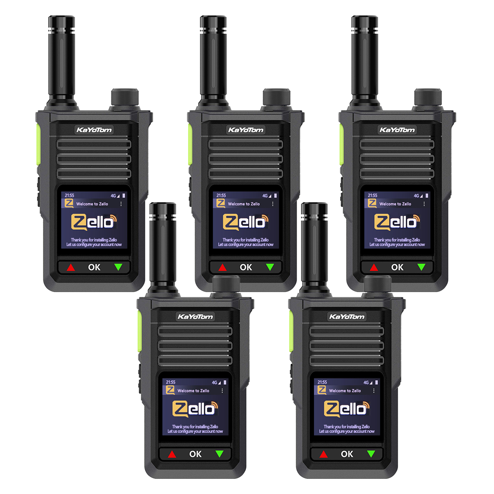 KaYoTom M15 Zello POC Global Encrypted Walkie Talkie Unlimited Range - IP68 waterproof, GPS tracking, 7-Day Battery, WiFi & Bluetooth